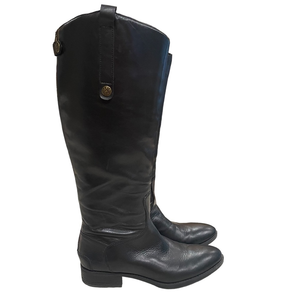 Sam Edelman Size 8.5 Penny Riding Boots Tall Black Leather Back